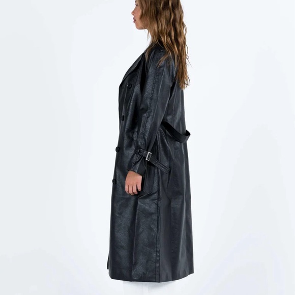 Princess Polly Mid-Long Length Leather Jacket - Picture 4 of 7